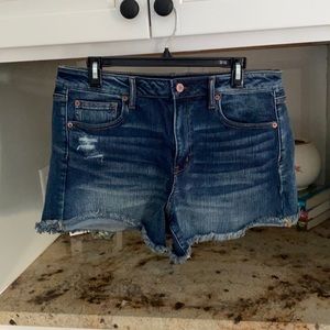 High waisted denim shorts